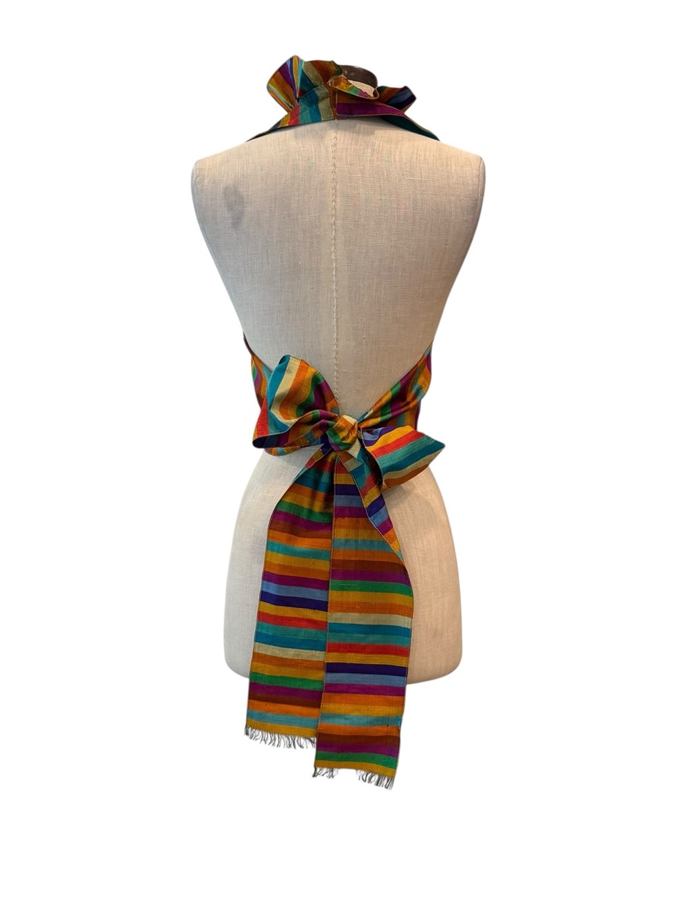 Vintage Ruffle neck rainbow halter top 1970s vintage - Picture 5 of 8